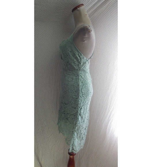 NEW LULUS Mint Green FLIRTING WITH DESIRE Floral Lace BODYCON Cocktail DRESS M - Picture 8 of 15